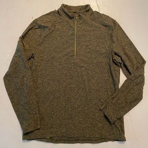 Lululemon Athletics HGLI/BLK Yellow Black Surge Warm Half Zip LS Top Men's XL